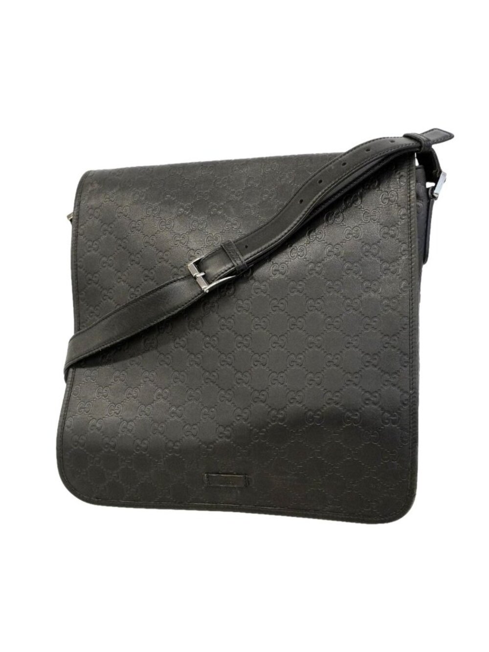 Gucci Shoulder Bag Guccissima Leather Black Silver